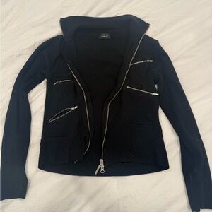 Black Jacket with Silver Zippers